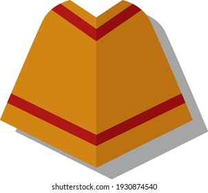 Mexican poncho, illustration, vector on white background.