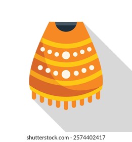 Mexican poncho with traditional ornaments is being worn on special occasions