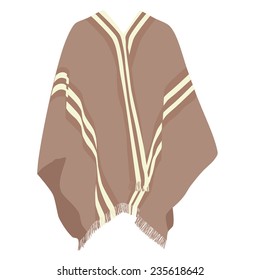 Mexican poncho, poncho vector, isolated on white, vector