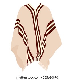 Mexican poncho, poncho vector, isolated on white, vector