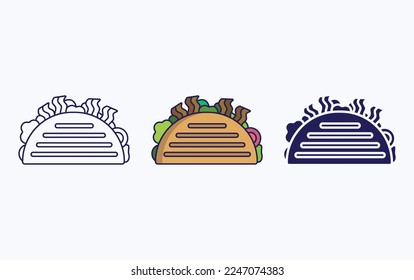Mexican pork sandwich icon vector illustration