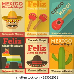 mexikanische Poster im Retro-Stil. Cinco de Mayo. Vektorgrafik.