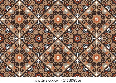 Mexican pottery Talavera. Portuguese tile azulejo. Damask floral background. Turkish ornament, Moroccan mosaic. Spanish porcelain. Ceramic dishes, folk print. Mediterranean wallpaper. Art Deco.