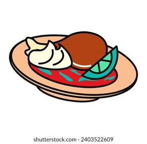 Mexican product of food colorful set. The design highlights the aromatic spices and hearty ingredients of a chili soup, an iconic dish in Mexican cuisine. Vector illustration.