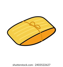 Mexican product of food colorful set. The design beautifully highlights the creamy texture and rich piece of cheese, a beloved ingredient in Mexican dishes. Vector illustration.