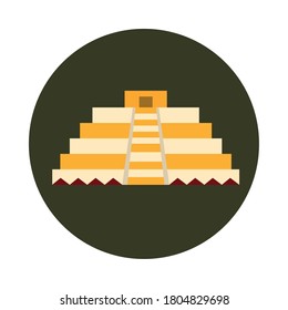 mexican pyramid antique culture folk traditional block and flat icon vector illustration