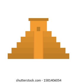 mexican pyramid culture fill style icon vector illustration design