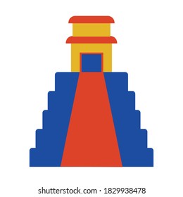 Mexican pyramid flat style icon design, Mexico culture theme Vector illustration