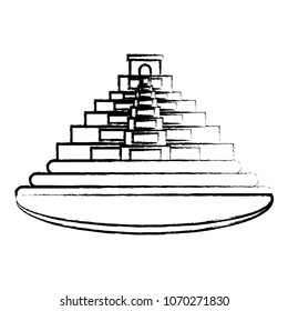 Mexican pyramid icon