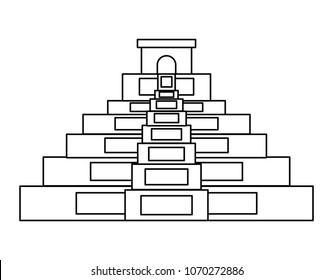Mexican pyramid icon