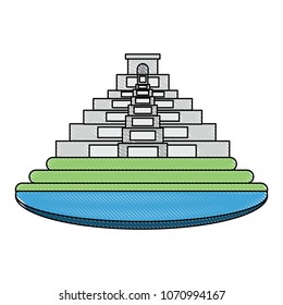 Mexican pyramid icon