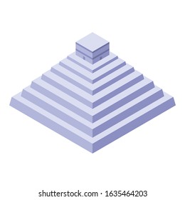 Mexican pyramid icon. Isometric of mexican pyramid vector icon for web design isolated on white background