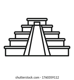 Mexican pyramide icon. Outline mexican pyramide vector icon for web design isolated on white background