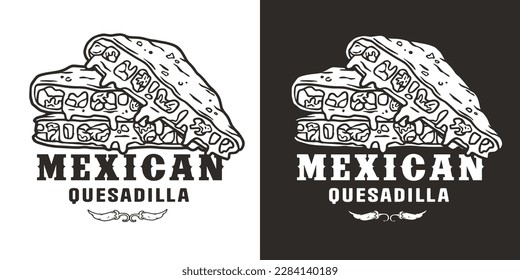 Mexican quesadilla food or traditional quesadillas mexico fast food with tortilla and meat.