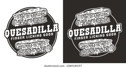 Mexican quesadilla food or traditional quesadillas mexico fast food with tortilla and meat.