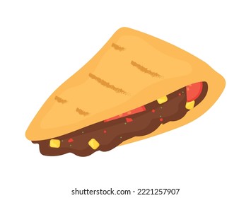 Mexican Quesadilla Icon On White Background