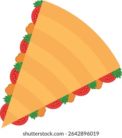 Mexican quesadilla. Isolated vector illustration on transparent background.