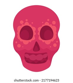 mexistisch-roter Schädelkopf