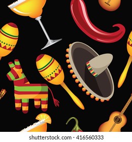 Mexican repeating seamless pattern. EPS 10 vector.