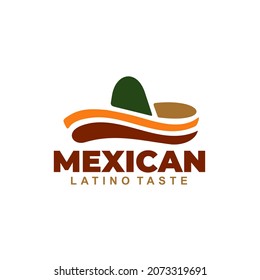 Mexican restaurant or fashion vector logo design with hat icon