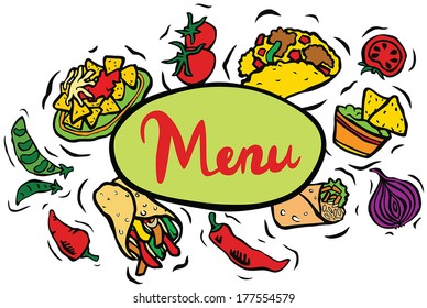 Mexican Restaurant Food Menu Sign