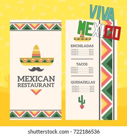 Mexican restaurant menu template