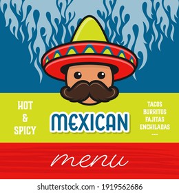 Mexican restaurant menu template creative vector poster design