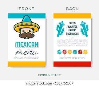 Mexican restaurant menu template vector brochure design
