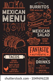 Mexican Restaurant Menu Vector Food Flyer Stock Vector (Royalty Free ...