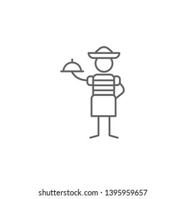 Mexican restaurant, waitress icon. Element of restaurant icon. Thin line icon for website design and development, app development. Premium icon