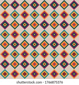 Mexican rhombus ornament seamless pattern. South America culture