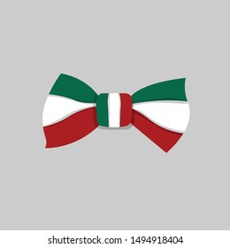 Mexican Ribbon With Flag Colors. Mexican  Independence Day Symbol.