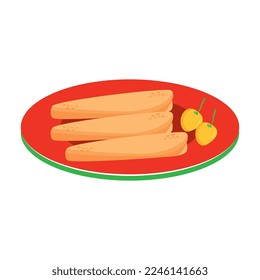 Mexican rolls with chili pepper . vector illustration