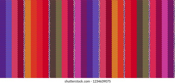 mexican rug pattern. serape stripes vector. detail background with mexican colors.