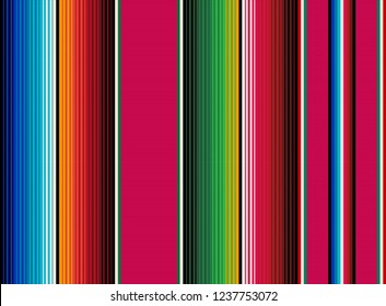 mexican rug pattern. serape stripes vector. detail background with mexican colors.