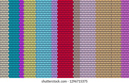 Mexican Sarape, Striped Multicolor Background