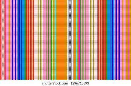 Mexican Sarape, Striped Multicolor Background