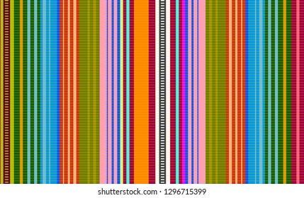 Mexican Sarape, Striped Multicolor Background