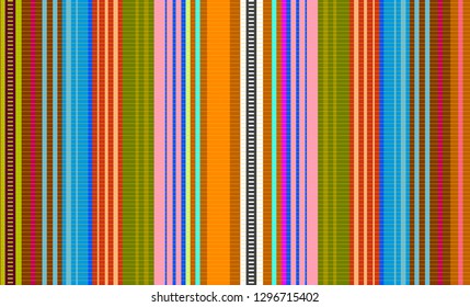 Mexican Sarape, Striped Multicolor Background