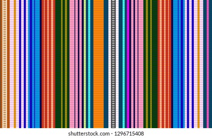 Mexican Sarape, Striped Multicolor Background