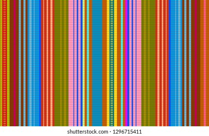 Mexican Sarape, Striped Multicolor Background