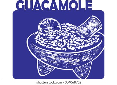Mexican sauce Guacamole vector