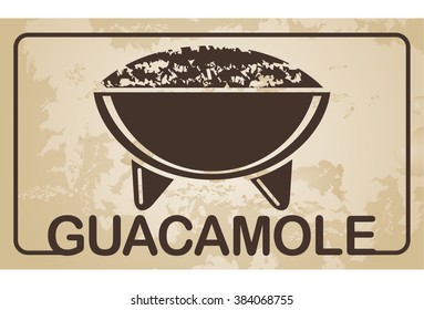 Mexican sauce Guacamole vector