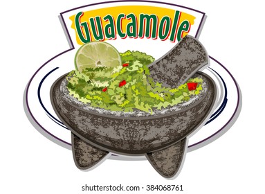 Mexican sauce Guacamole vector