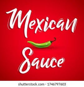 Mexican Sauce Jalapeno Chili Vector Design.