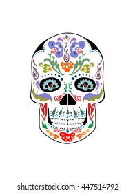 Mexican scull with flowers print