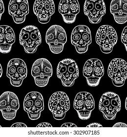 Mexican Scull seamless pattern