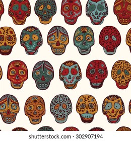 Mexican Scull seamless pattern