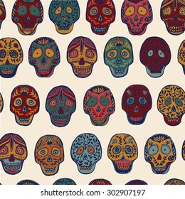 Mexican Scull seamless pattern