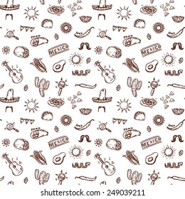 Mexican seamless hand drawn pattern